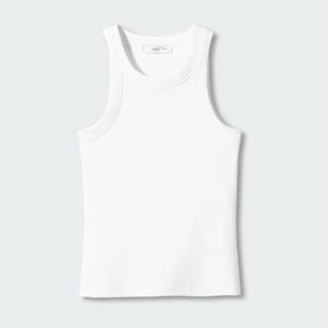 [NWT] Mango White Ribbed Tank Top